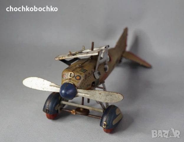 1930 Tippco Немска метална механична играчка модел самолет, снимка 4 - Колекции - 53197625