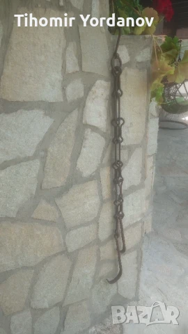 Верига за огнище от ковано желязо., снимка 2 - Антикварни и старинни предмети - 50966177