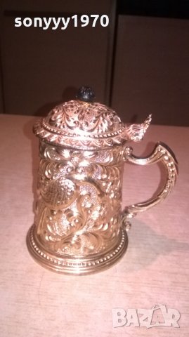 златна халба-14х13х9см-внос франция, снимка 3 - Колекции - 26793373