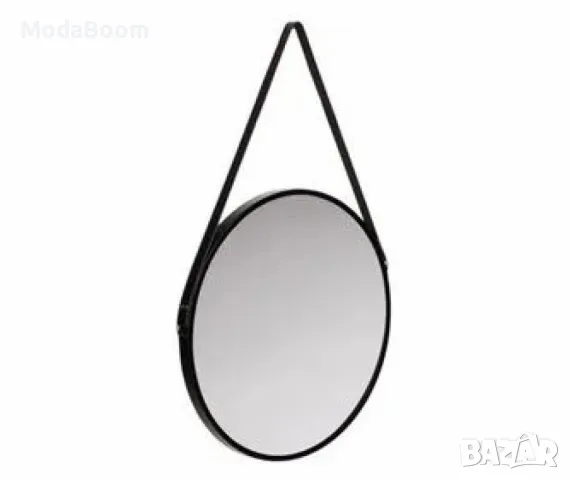 Елегантно кръгло огледало с черна рамка и кожена каишка, снимка 7 - Други стоки за дома - 48870141