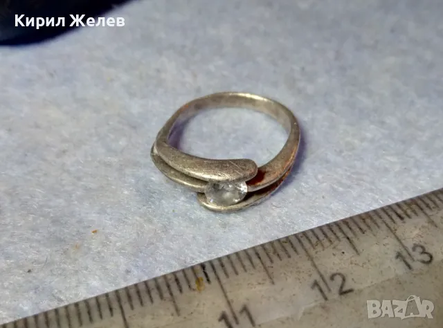 СТИЛЕН СКЪПОЦЕНЕН СРЕБЪРЕН ПРЪСТЕН СРЕБРО 925 АНГЛИЯ с ГОЛЯМ ЮВЕЛИРНО ФАСЕТИРАН ИСКРЯЩ ЦИРКОН 41178, снимка 7 - Пръстени - 48954460