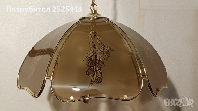 Абажур (полилей) - метален с 6 стъкла  - и 4 х 10W - Нови LED крушки, снимка 5 - Лампи за стена - 44006638