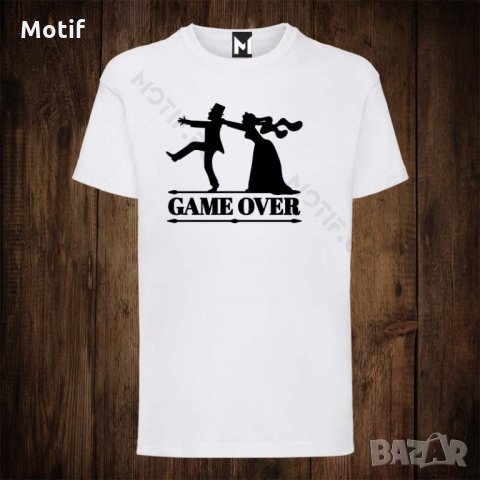 Мъжка тениска с щампа за ергенско парти Game Over , снимка 1