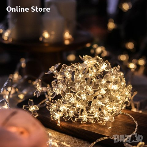 Многоцветни коледни LED лампички с цветя с щепсел, снимка 11 - Декорация за дома - 42964570