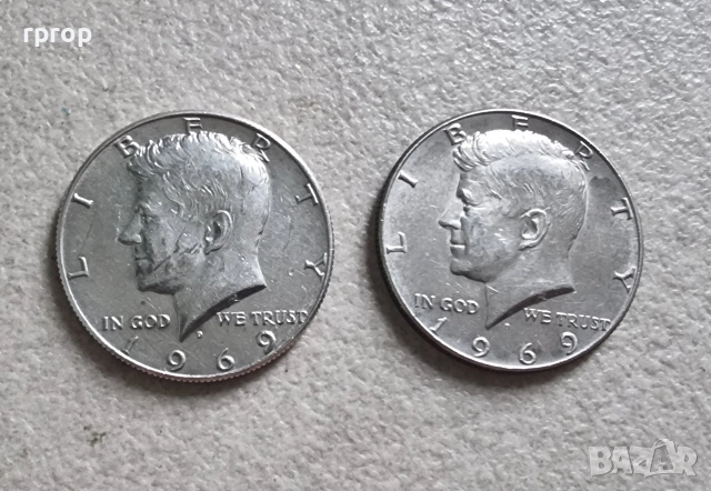САЩ . ½ долар . Сребро. 1969 година., снимка 5 - Нумизматика и бонистика - 51058641