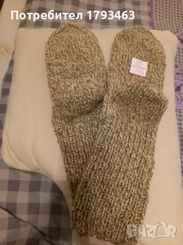 Ръчно плетени мъжки чорапи от вълна размер 45, снимка 1 - Мъжки чорапи - 43354471