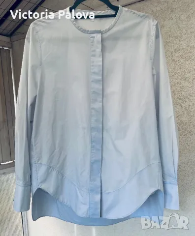 COS Швеция плътна небесносиня риза овърсайз, снимка 4 - Ризи - 47362363