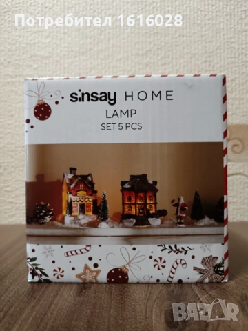 LED светещи 2 къщи с дядо Коледа и елхи., снимка 12 - Декорация за дома - 52297620