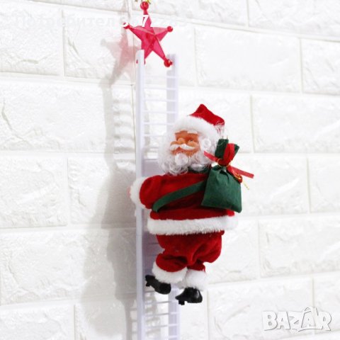 Електрическа играчка – катерещ се по стълба Дядо Коледа , снимка 1 - Декорация за дома - 43366054