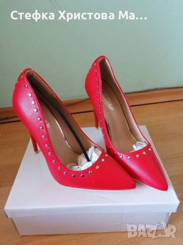 Нови червени токчета 38 номер, снимка 1 - Дамски обувки на ток - 36735184