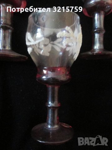 Красив Кристален сервиз ,цветно стъкло,ръчно рисуван, снимка 2 - Сервизи - 37097030