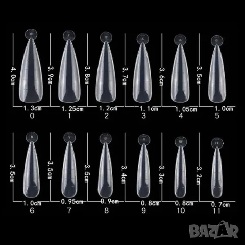 РАЗПРОДАЖБА! - Остри горни форми за изграждане с полигел – 100 бр., снимка 3 - Продукти за маникюр - 50469598
