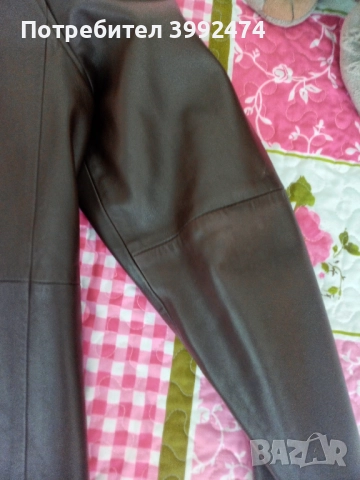 Дамско кожено манто, размер М, снимка 6 - Якета - 52106662