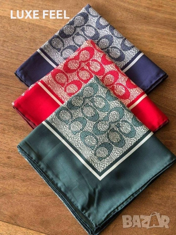 Дамски Шалове - Коприна ⚜️ Coach , снимка 4 - Шалове - 53021580