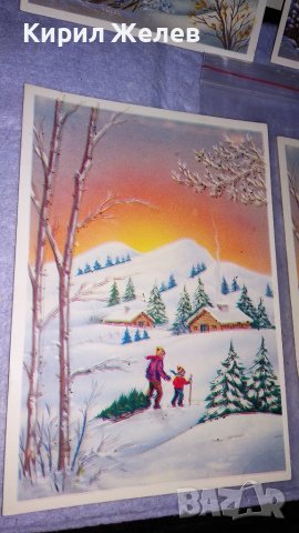 ЛОТ 4 СТАРИ КРАСИВИ ЗИМНИ ПРАЗНИЧНИ ПОЩЕНСКИ КАРТИЧКИ 33445, снимка 3 - Филателия - 38777742