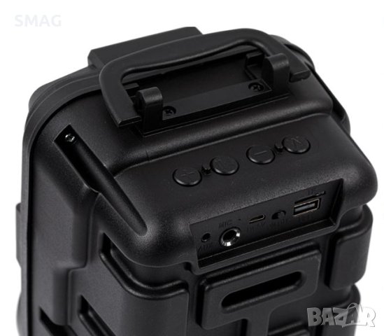 Караоке Bluetooth високоговорител Тонколона, преносима с микрофон LED 5W 15x12.5x27cm, снимка 4 - Тонколони - 43425950