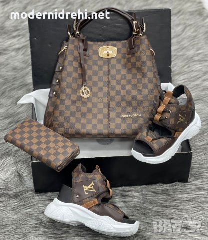 Дамска чанта портфейл и сандали Louis Vuitton код 114, снимка 1 - Сандали - 33606562
