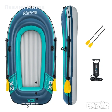 Нова надуваема лодка  Bestway®  Hydro Force® raft -set Trek™ X2 232 x 118 x 37 cm, снимка 2 - Водни спортове - 53043410