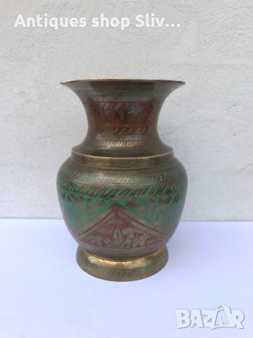 Красива бронзова ваза. №0200, снимка 1 - Антикварни и старинни предмети - 33172434