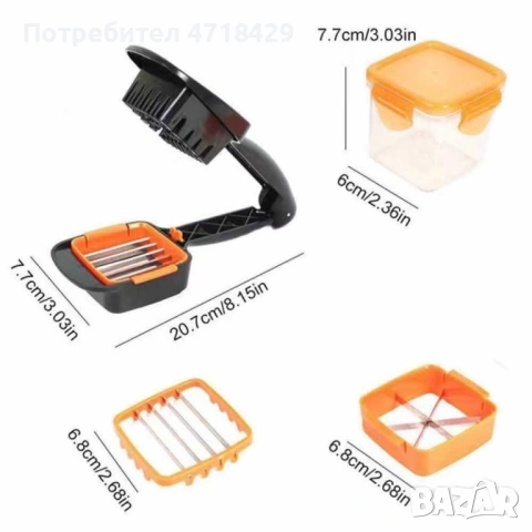Кухненско, мултифункционално ренде за плодове и зеленчуци 5 в 1 Genius Nicer Dicer, снимка 2 - Аксесоари за кухня - 53242454