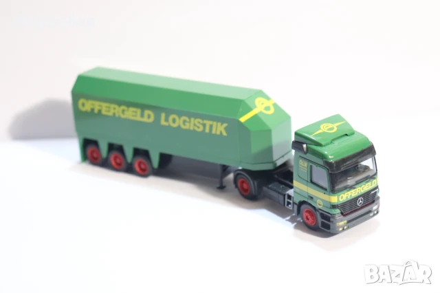 HERPA H0 1/87 MERCEDES ACTROS КАМИОН МОДЕЛ ТРАНСПОРТ НА СТЪКЛО, снимка 6 - Колекции - 50919687