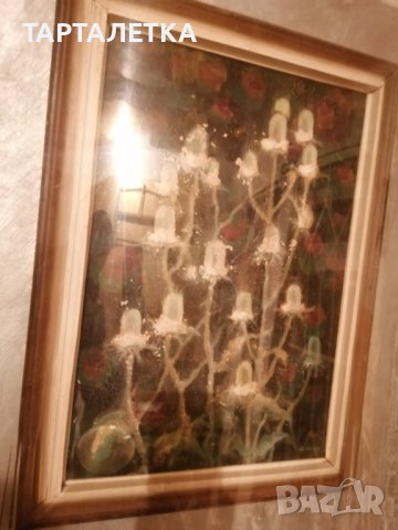  С. Дачев стара Картина с макове в рамка С. Дачев , снимка 3 - Картини - 43506666
