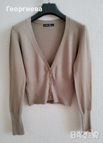 Бежова жилетка с вълна и кашмир, снимка 1