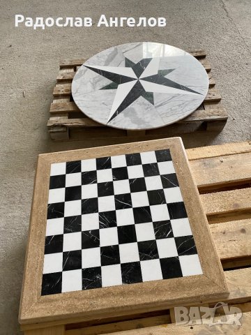 Мраморна шахматна маса , снимка 5 - Маси - 37224616