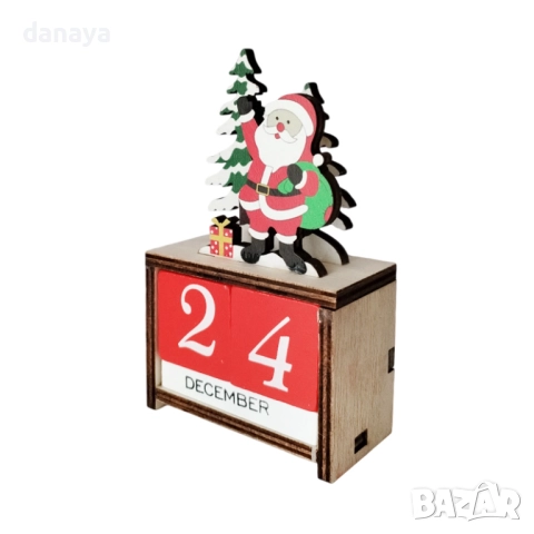 6213 Вечен дървен календар с кубчета, снимка 2 - Декорация за дома - 52121418