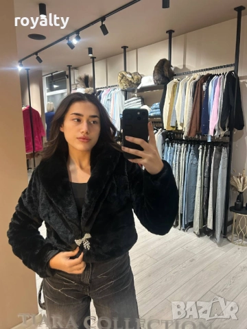 Късо Черно Дамско Палто , снимка 4 - Палта, манта - 52885106