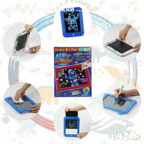 Светещ неонов таблет за рисуване Меджик Пад/ Magic Pad - КОД 2650, снимка 2 - Други - 28880424