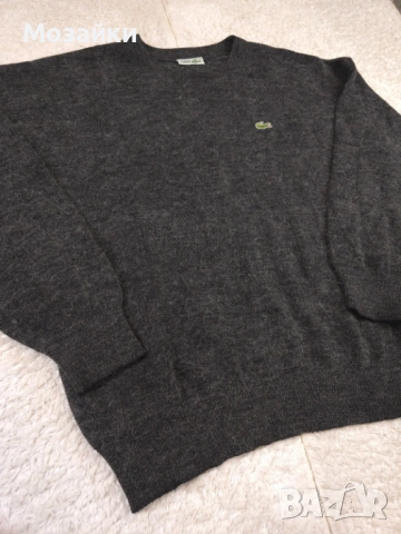 Винтидж вълнен пуловер Chemise Lacoste с Алпака Made in France | MSRP €250+ | Размер L/XL, снимка 6 - Пуловери - 53595843