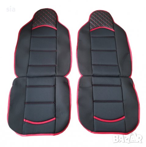 Калъфи за седалки, универсални, 2бр., червени