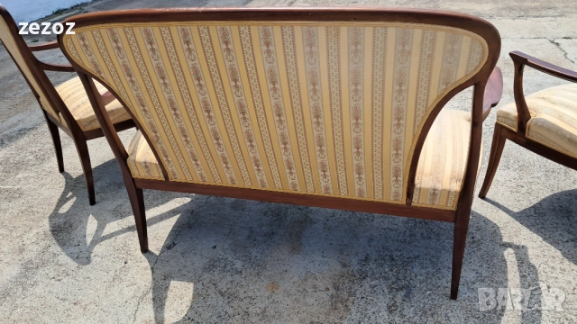 Ретро комплект махагон, снимка 9 - Дивани и мека мебел - 52649872