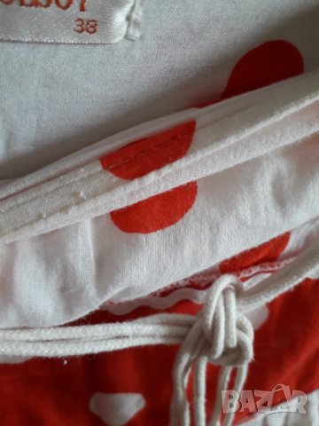 Дамска лятна пола на точки бяло и червено с подплата, снимка 5 - Поли - 29050052