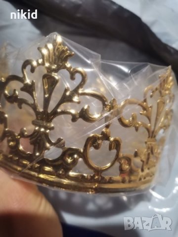 Корона Тиара метална за украса декор на торта парти сребрист златист меден цвят, снимка 2 - Други - 27713898