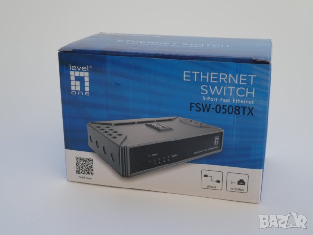 суич LEVELONE, Германия, 5 порта, 10/100Mbps,, снимка 2 - Други - 27047751