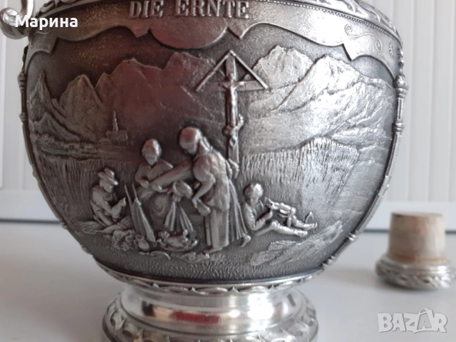 Комплект за ракия от калай Antik*Vintage  #87, снимка 9 - Антикварни и старинни предмети - 51564039