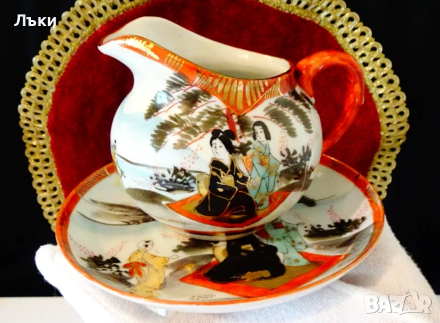 Кана,каничка японски порцелан Kutani,злато. , снимка 8 - Антикварни и старинни предмети - 51230504