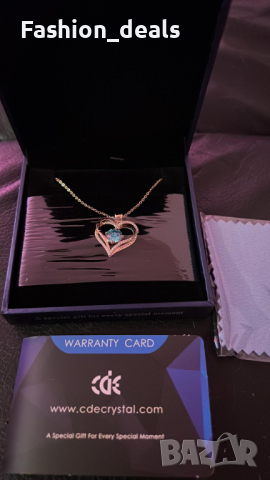 Нова Стилна Дамска огърлица с кристали Сърце Циркон Колие Подарък жена, снимка 7 - Колиета, медальони, синджири - 36474677