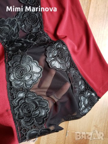 Топ бордо + ефектна бродерия , снимка 3 - Корсети, бюстиета, топове - 27951959