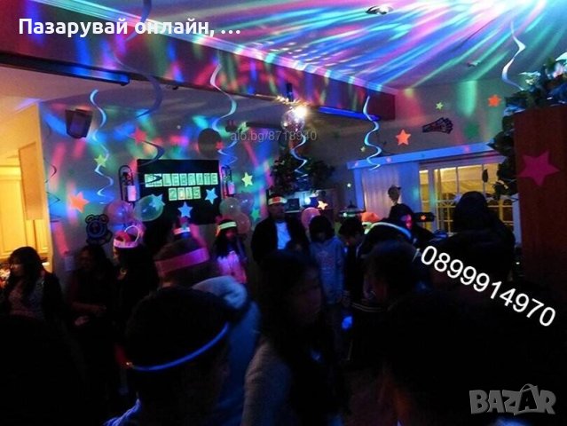 Въртяща се цветна диско парти LED лампа в формата на топка, магически кристален ефект, снимка 6 - Bluetooth тонколони - 40395012