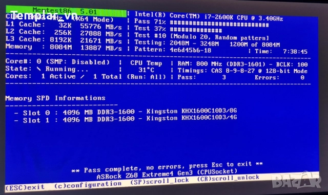 Kingston Hyper X FURY 2x4 DDR3 1600 898 // Hyper X BLU 4GB 1333, снимка 3 - RAM памет - 52579117