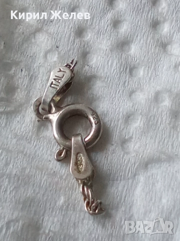 Сребърна карабинка закопчалка 50933, снимка 4 - Колиета, медальони, синджири - 52339347