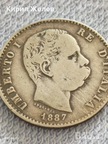 Сребърна монета 1 лира 1887г. Италия Умберто първи за КОЛЕКЦИЯ 38803, снимка 14 - Нумизматика и бонистика - 51049345