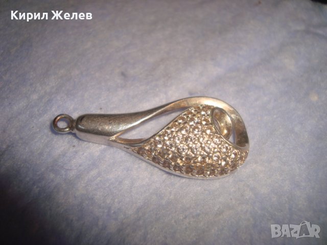 СТИЛЕН КРАСИВ СРЕБЪРЕН ФЕШЪН АРТ МЕДАЛЬОН СРЕБРО 925 с ИНКРУСТИРАНИ МИНИАТЮРНИ КРИСТАЛИ 28808, снимка 6 - Колиета, медальони, синджири - 37268989