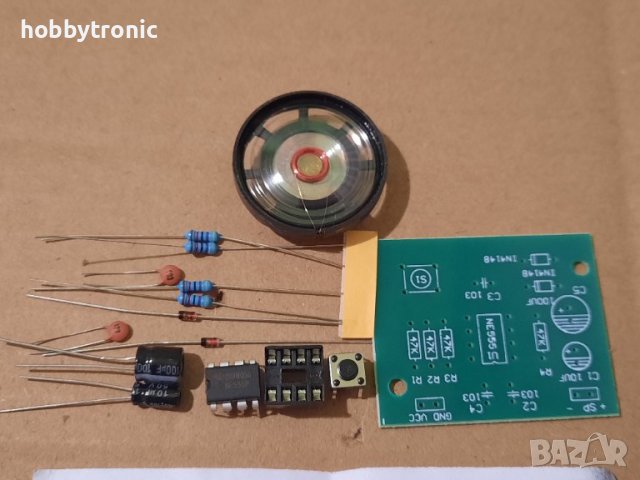 Звънец камбанка - кит за сглобяване с таймер NE555 , снимка 2 - Друга електроника - 39722892