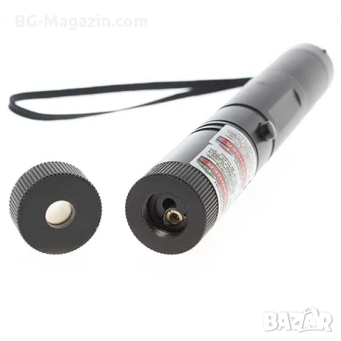 Мощен акумулаторен червен и зелен лазер пойнтер показалка с ключ зарядно устройство и атерия 18650, снимка 3 - Друга електроника - 51040606