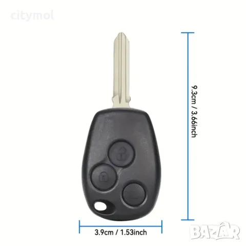 Калъф за ключ Renault с 2 бутона за Renault/Dacia:Clio, Kangoo, Master, Modus, Trafic, Twingo-NO.153, снимка 3 - Аксесоари и консумативи - 49200170