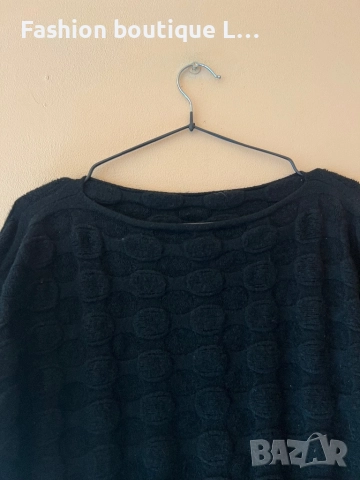 Черен дамски пуловер с широки ръкави тип прилеп 🖤, снимка 6 - Блузи с дълъг ръкав и пуловери - 52944041